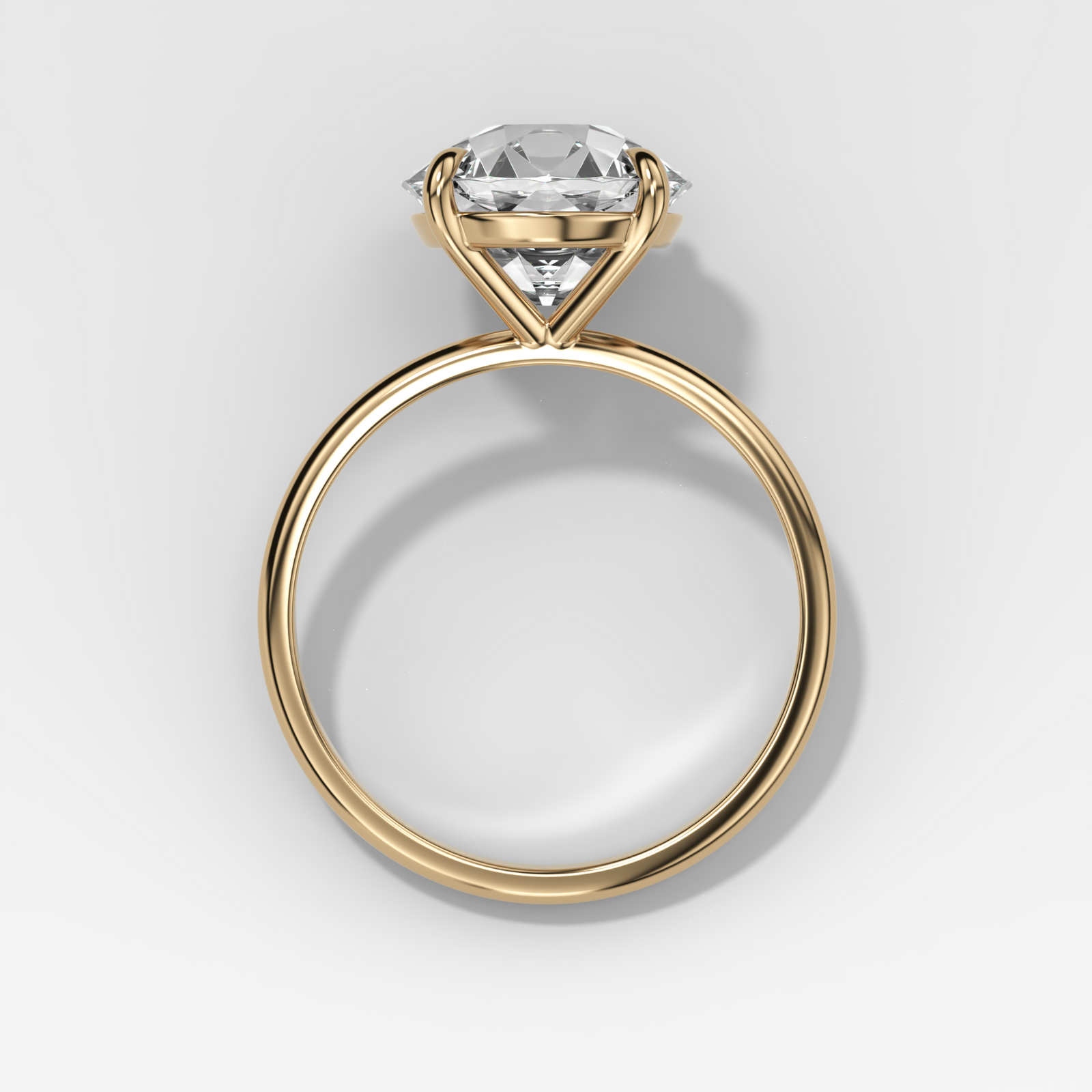 Thin + Simple Solitaire Engagement Ring With Old Euro Cut Diamond - GOODSTONE