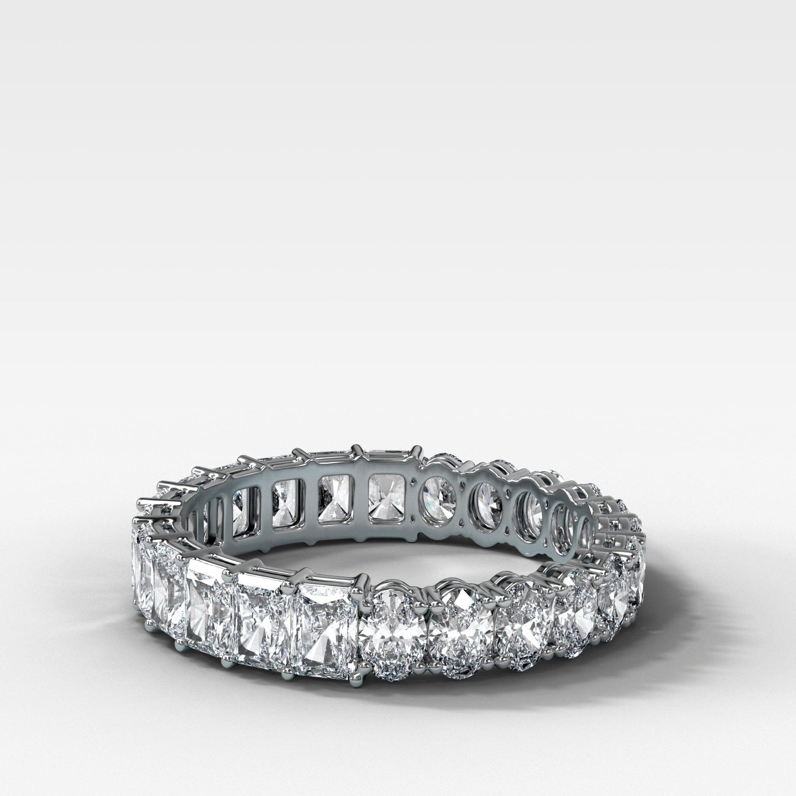 Petite Reversible Diamond Eternity band (Oval Cut /Radiant Cut) Band Good Stone Inc Yellow Gold 14k Natural