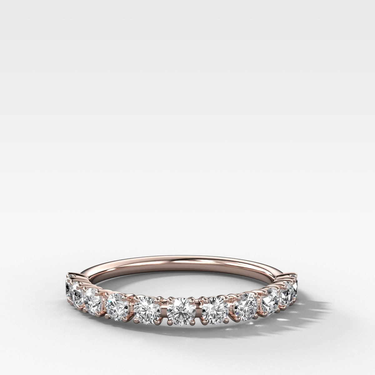 Claw Diamond Band: Odyssey Stackable Ring Band Good Stone Inc Rose Gold 14k Natural