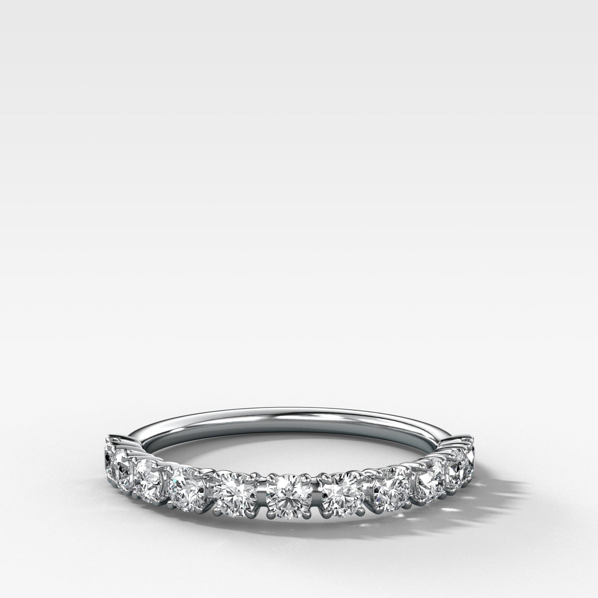Claw Diamond Band: Odyssey Stackable Ring Band Good Stone Inc White Gold 14k Natural