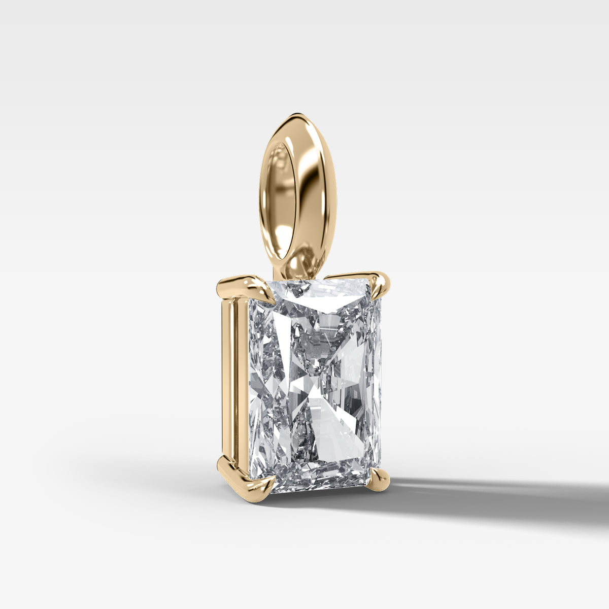 Classic Elongated Radiant Attachable Diamond Pendant