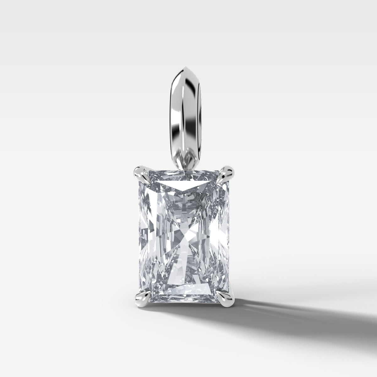 Classic Elongated Radiant Attachable Diamond Pendant