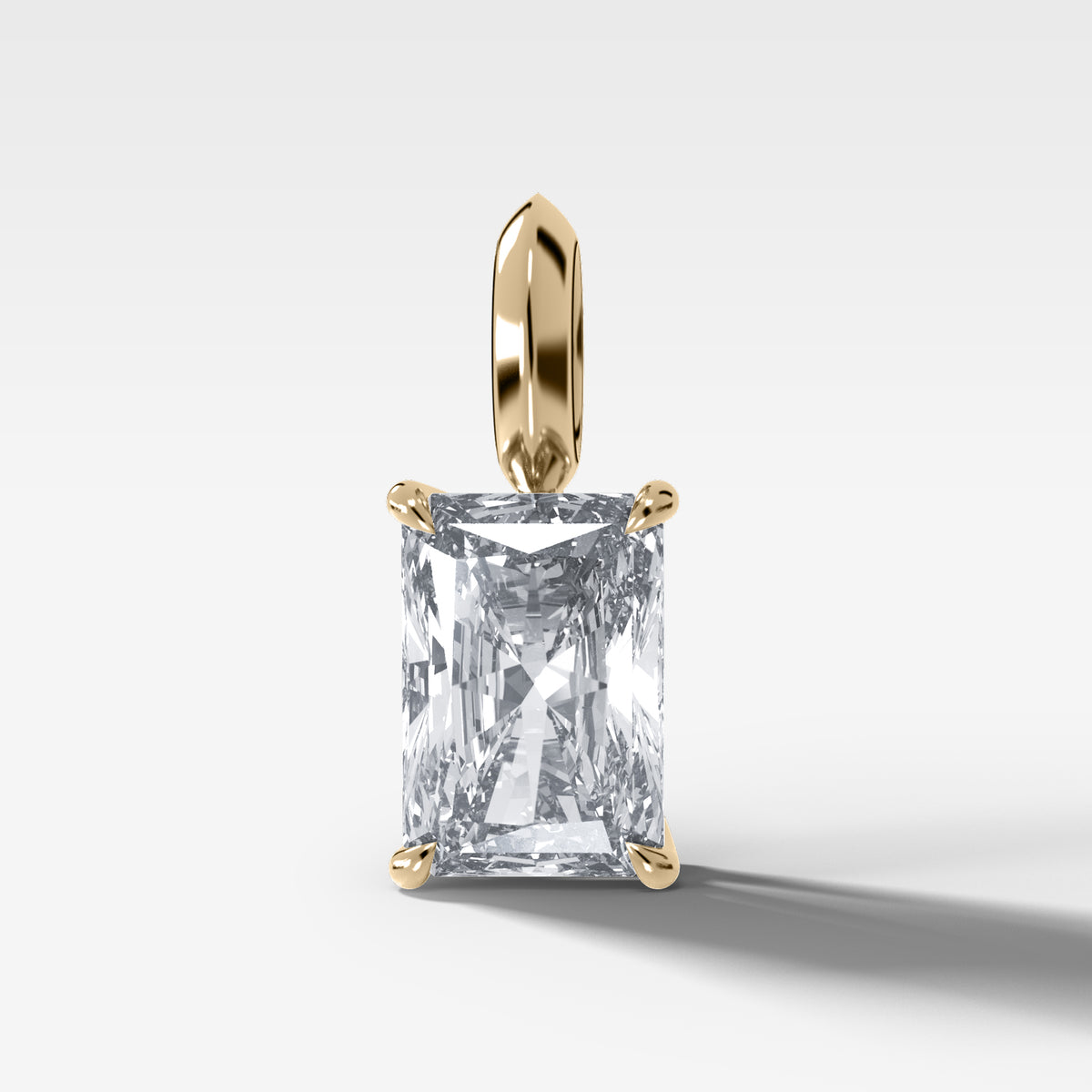 Classic Elongated Radiant Attachable Diamond Pendant