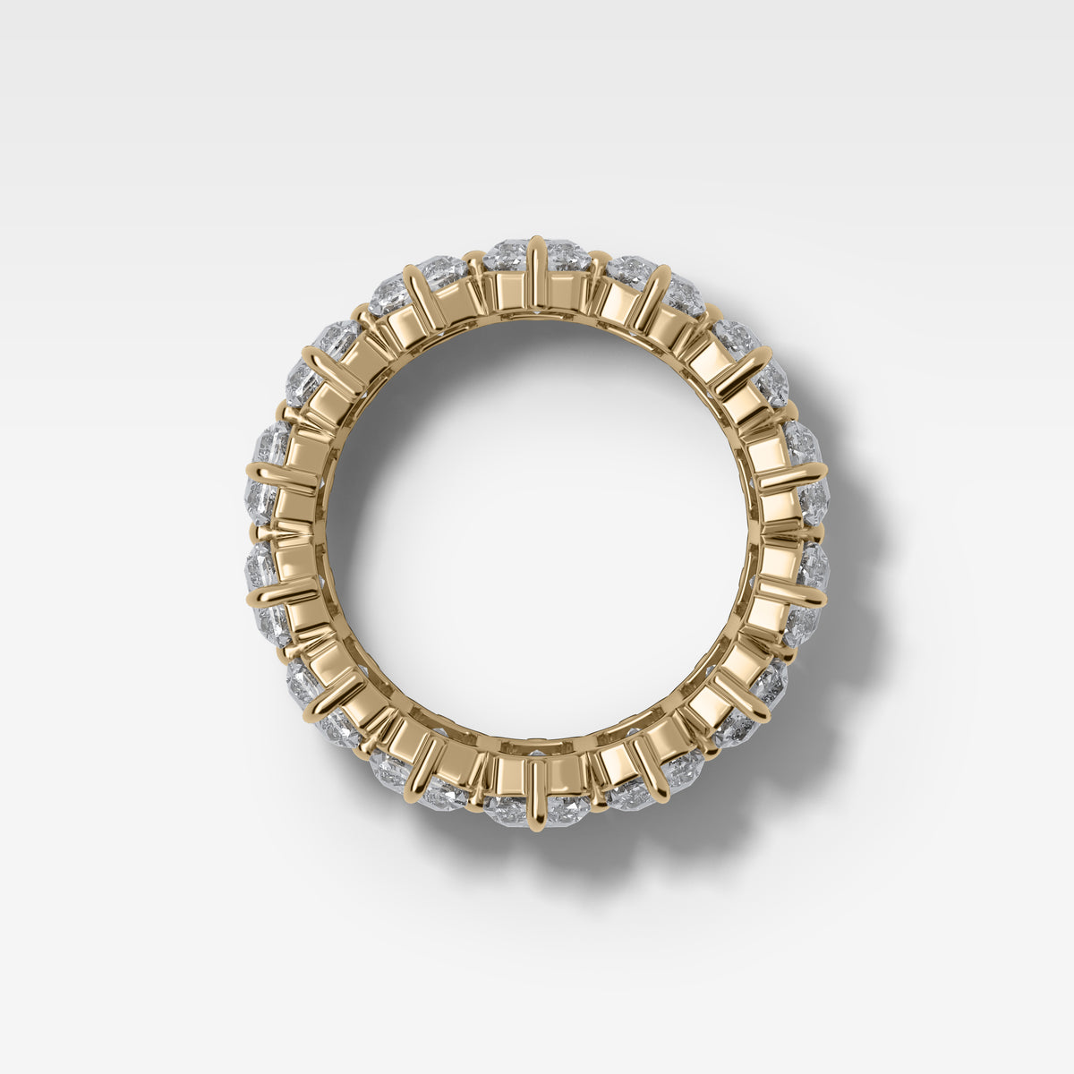 Compass-Set Eternity Band with Elongated Radiant Cut Diamonds