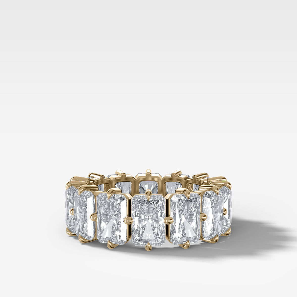 Compass-Set Eternity Band with Elongated Radiant Cut Diamonds