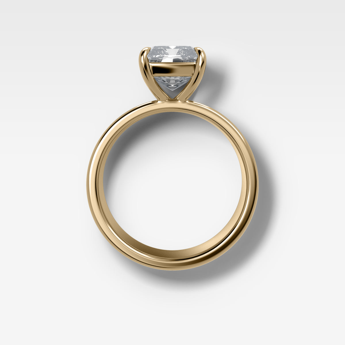 Finest Cigar Band Engagement Ring with Radiant Cut Diamond