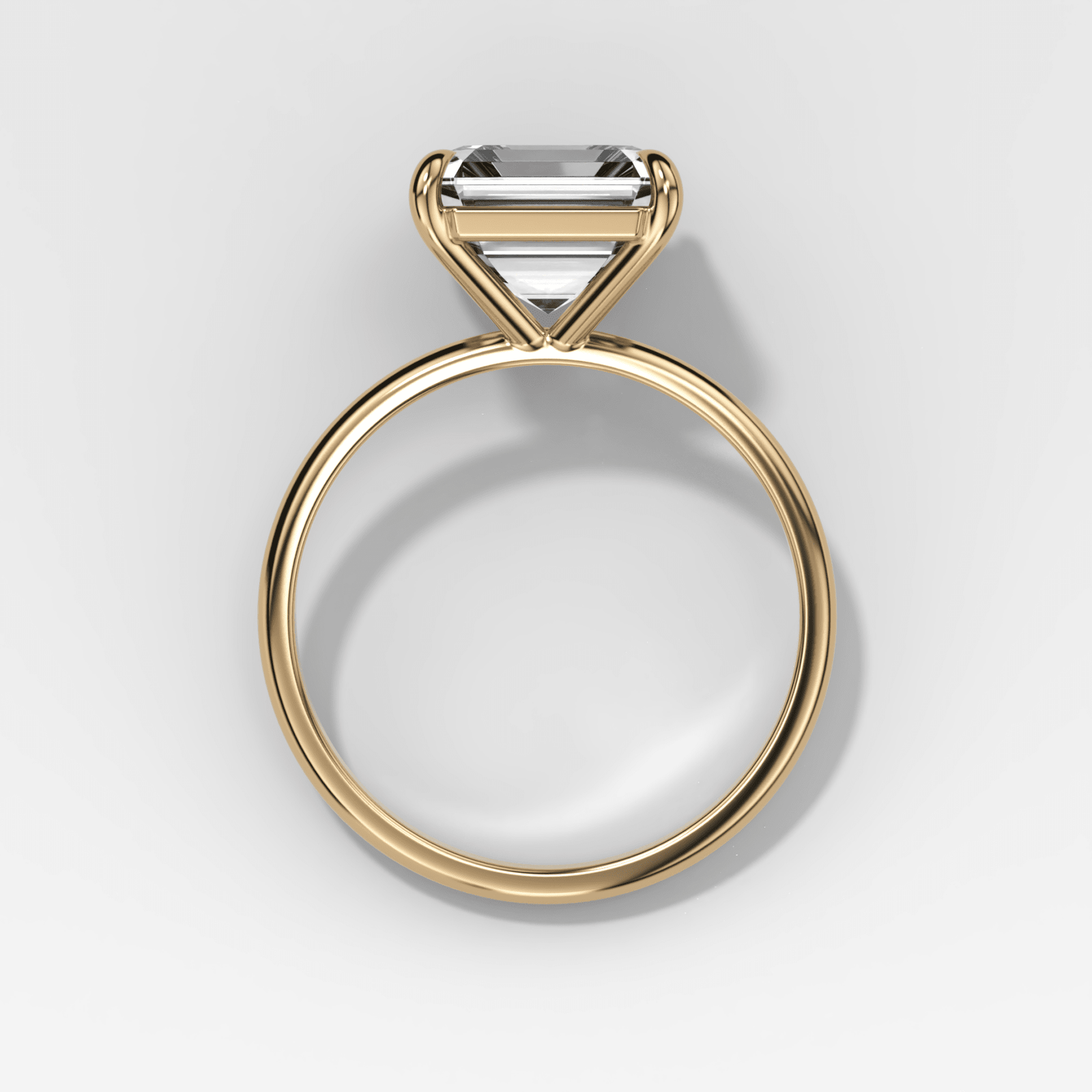 Thin + Simple Solitaire Engagement Ring With Asscher Cut Diamond - GOODSTONE