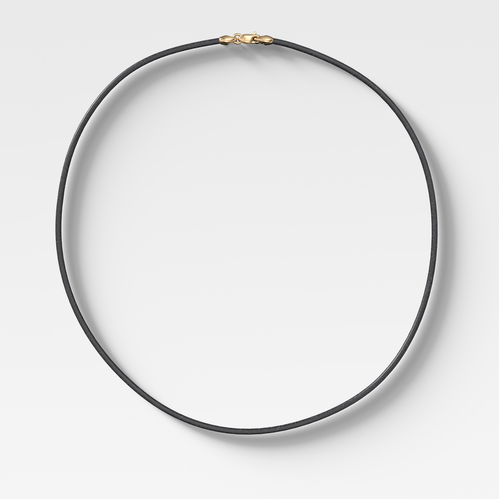 Black Leather Cord Necklace (2mm)