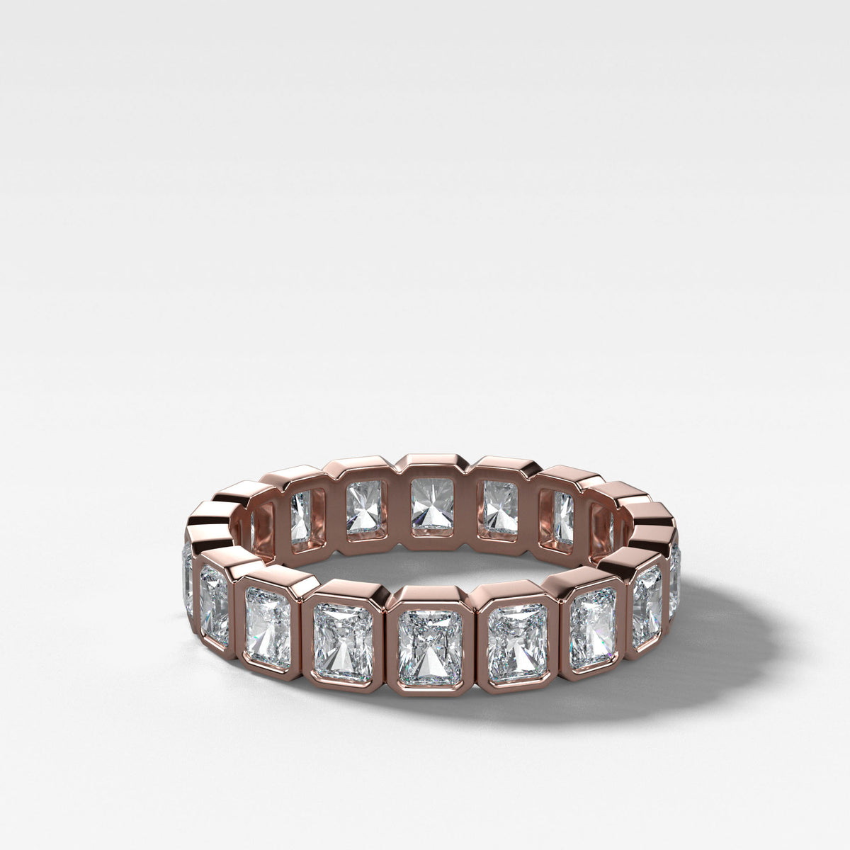 Baby Bezel Set Eternity Band With Radiant Cuts