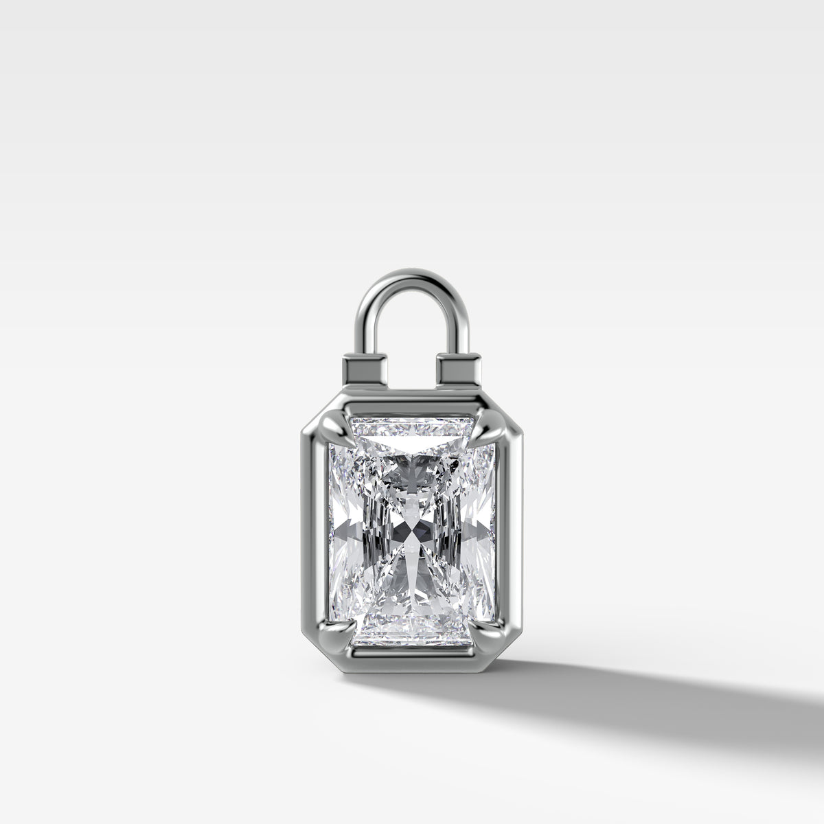 Colgante de diamantes alargado y radiante acoplable Club Lock