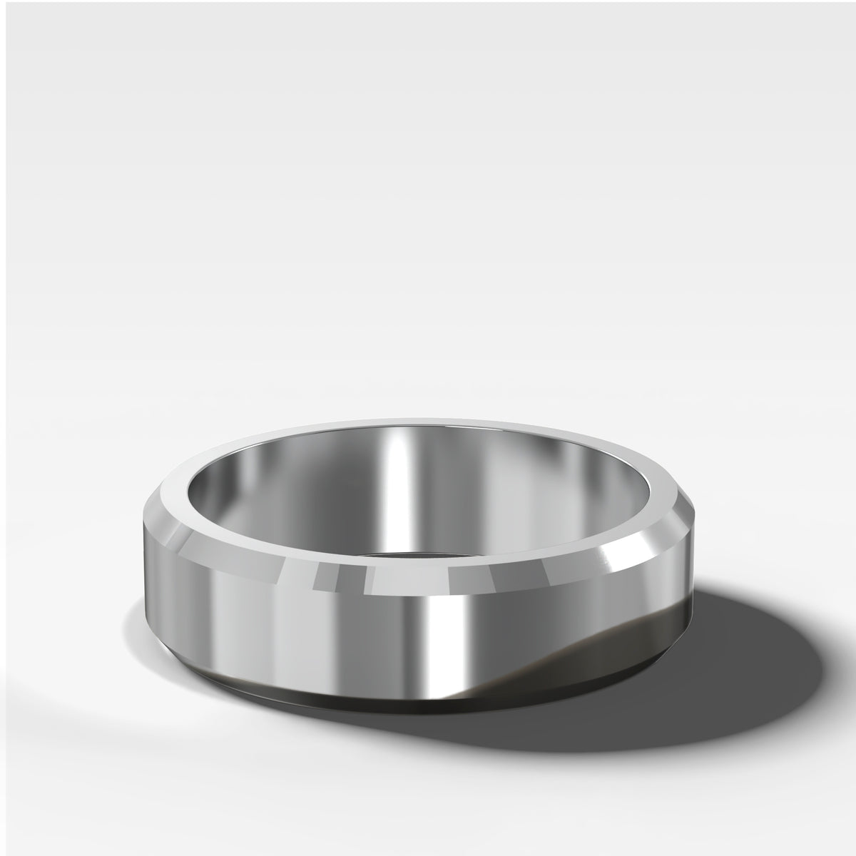 Beveled Edge Wedding Band 6mm