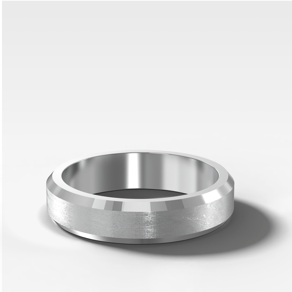 Beveled Edge Matte Wedding Band 5mm