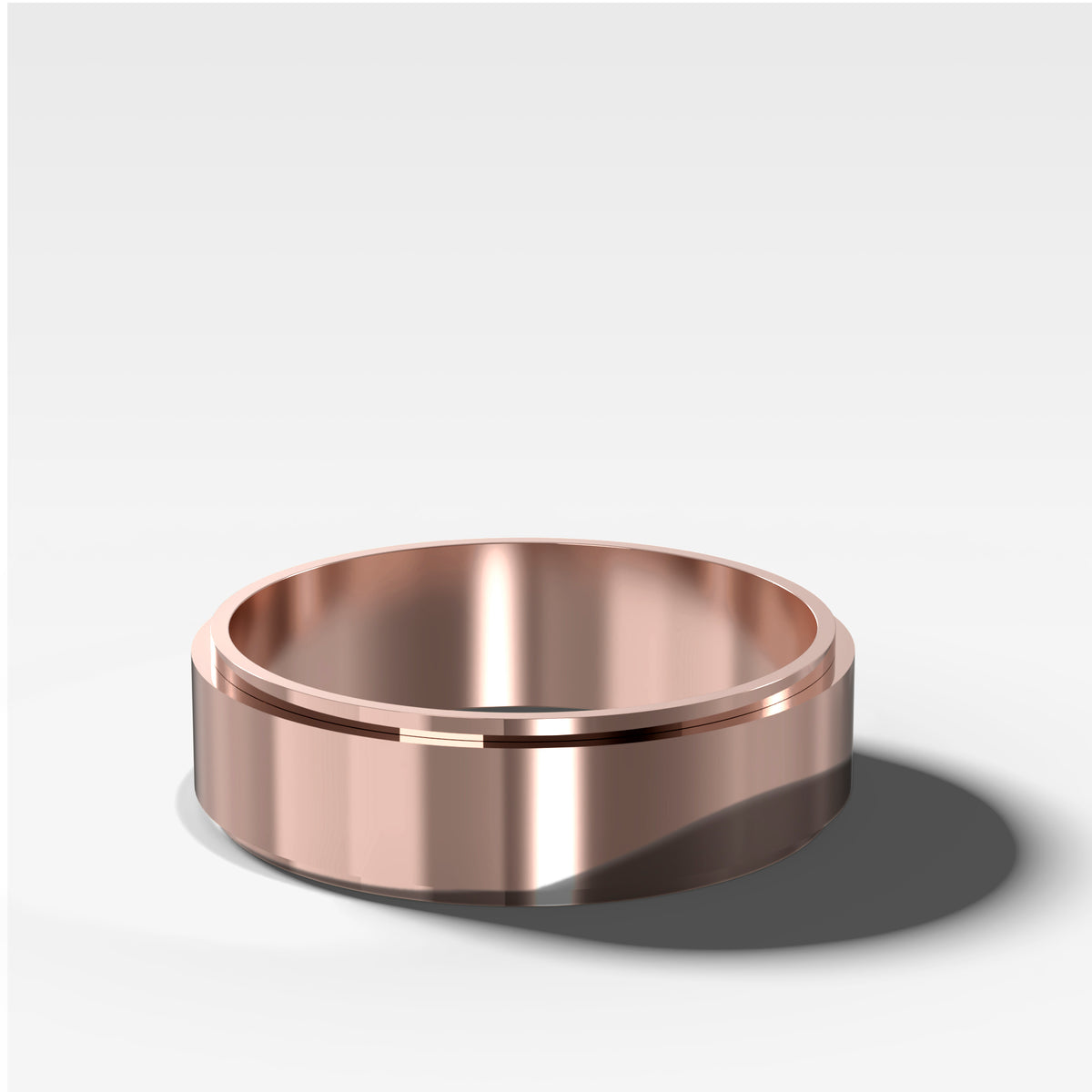 Beveled Edge Matte Wedding Band 6mm