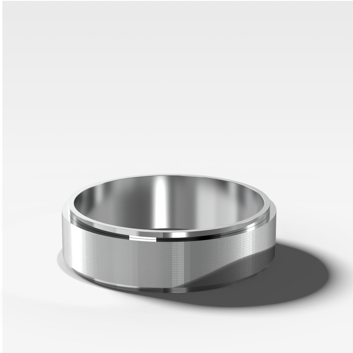 Beveled Edge Matte Wedding Band 6mm