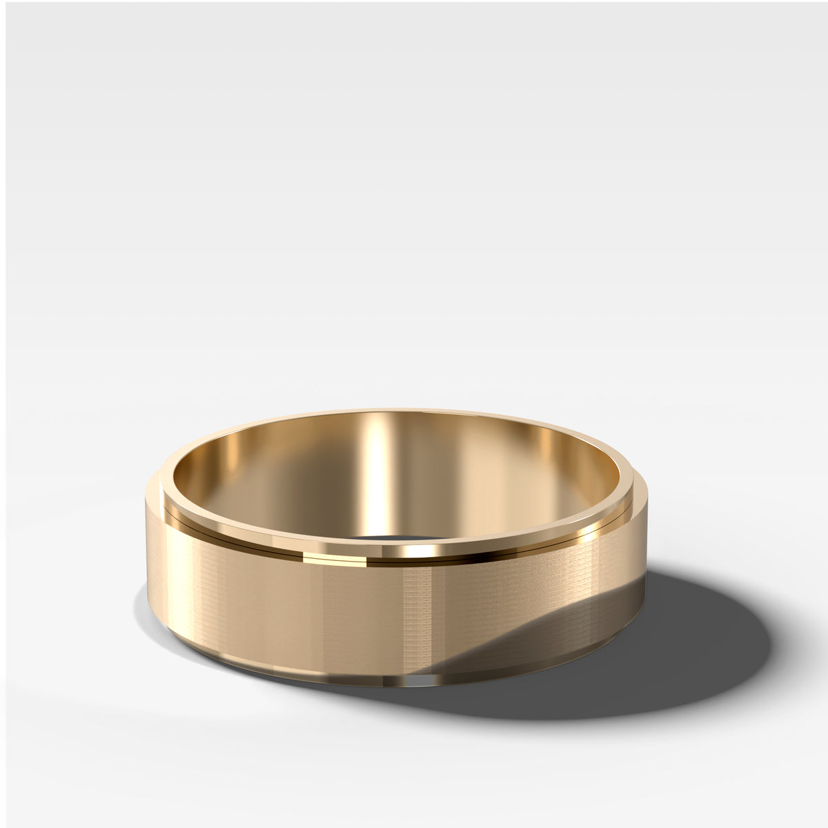 Beveled Edge Matte Wedding Band 6mm