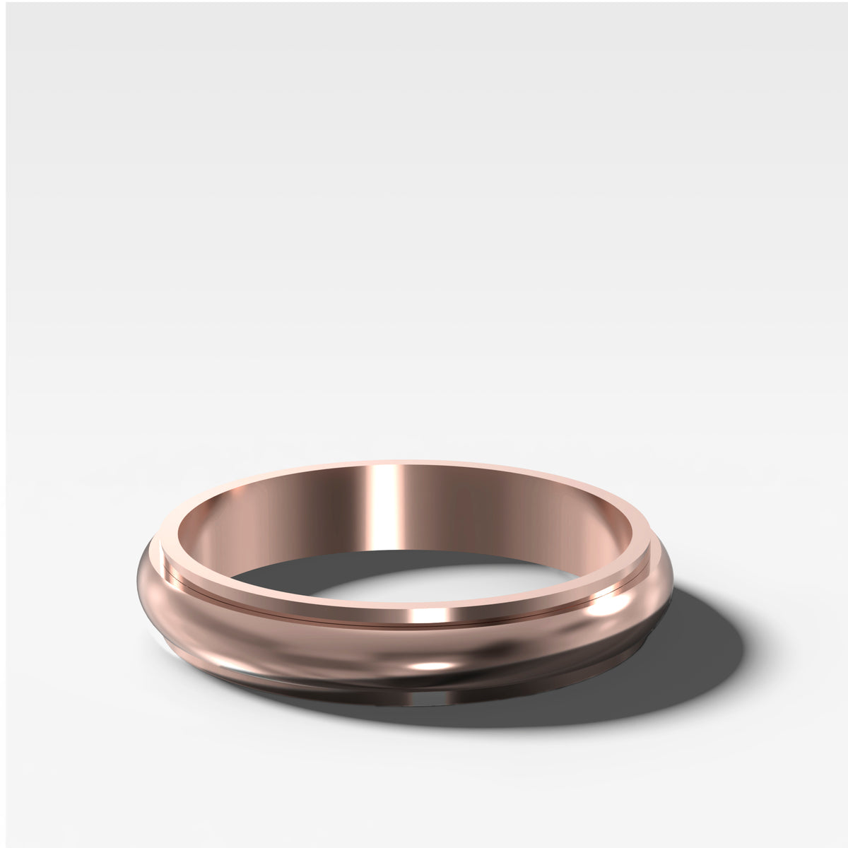 Harper Stepped Edge Wedding Band 4mm