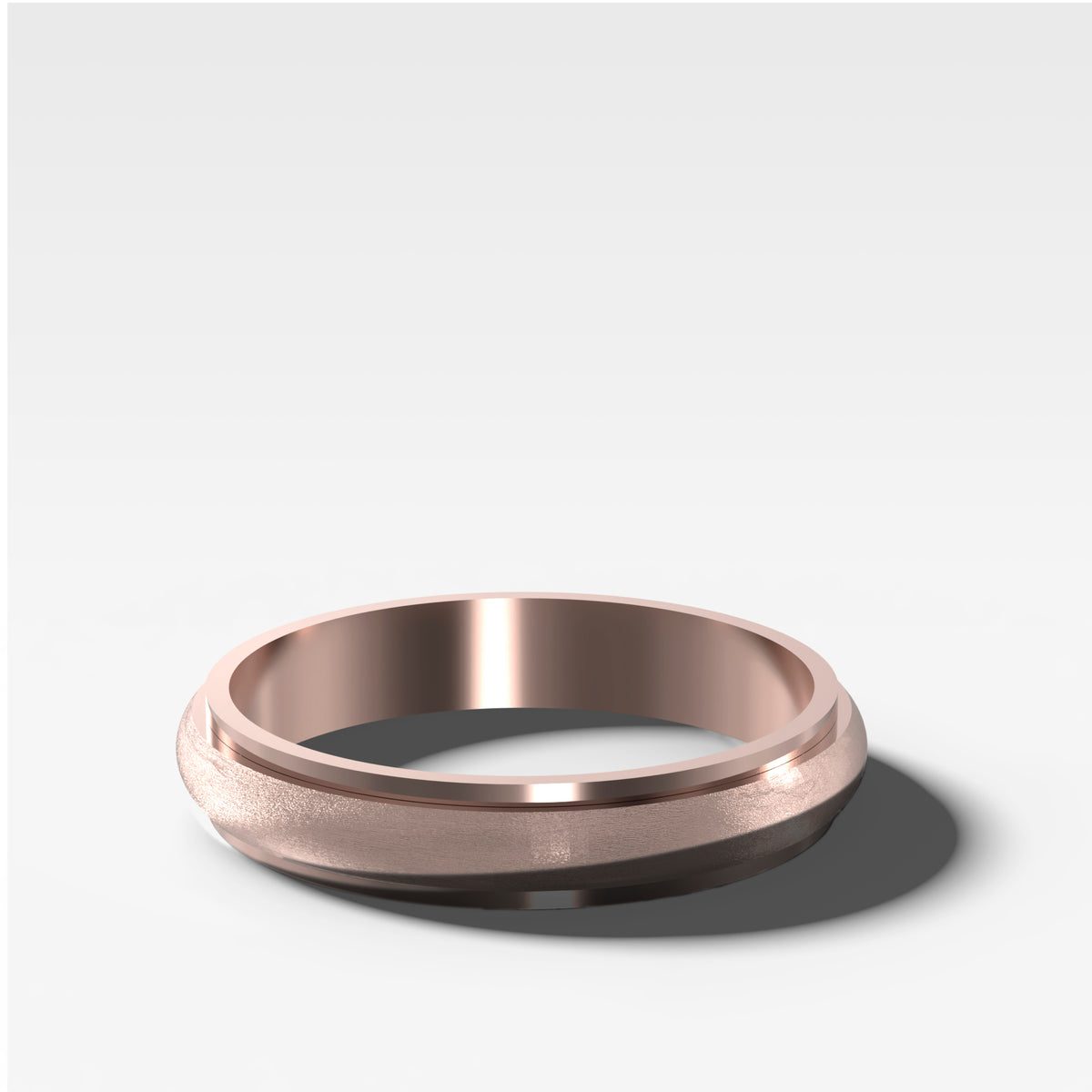 Harper Stepped Edge Matte Wedding Band 4mm