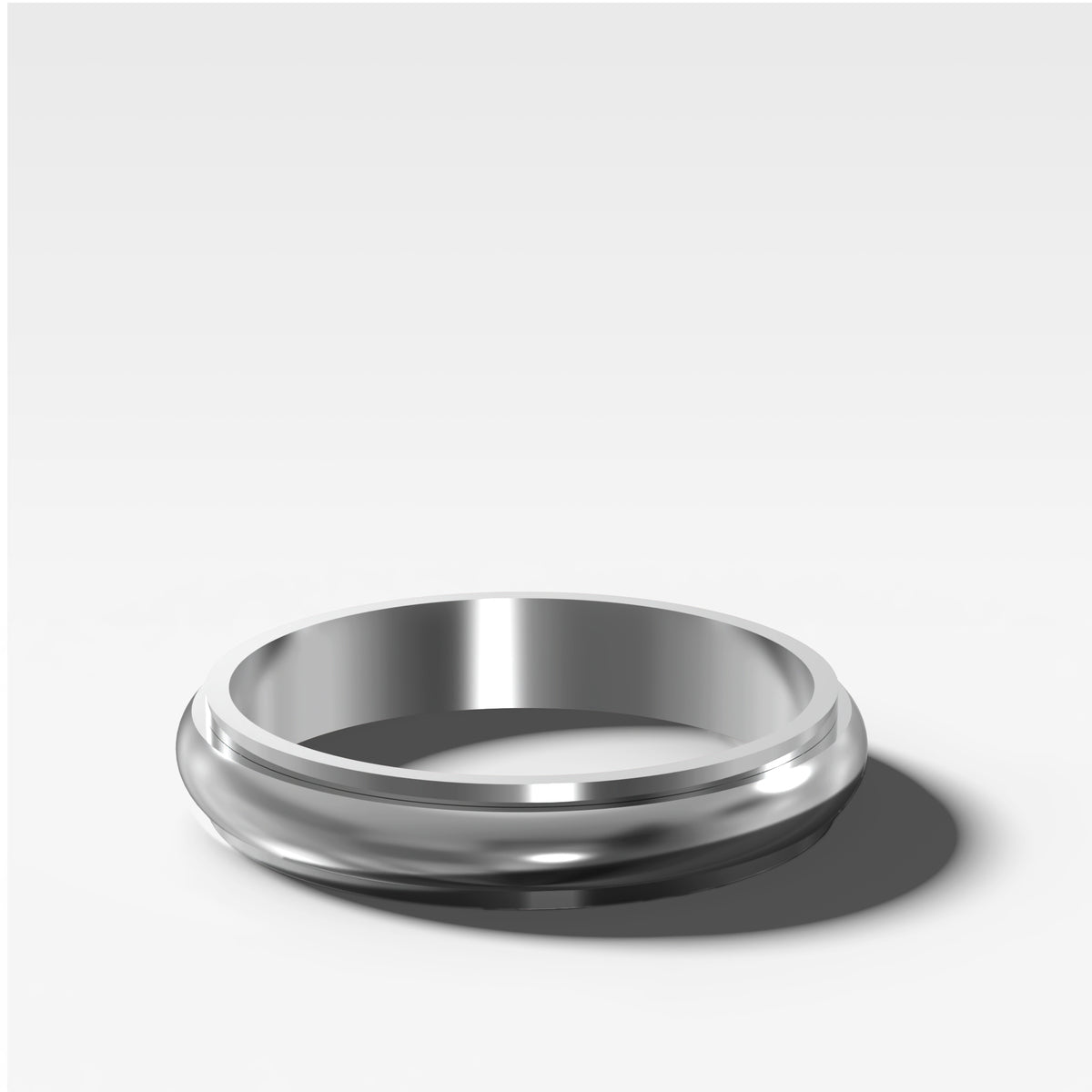 Harper Stepped Edge Wedding Band 4mm