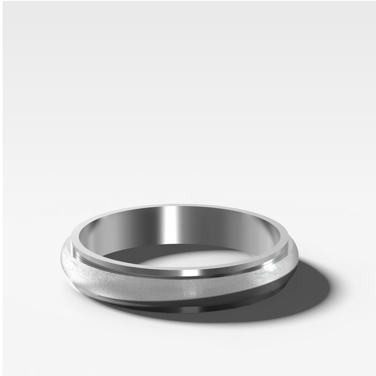 Harper Stepped Edge Matte Wedding Band 4mm