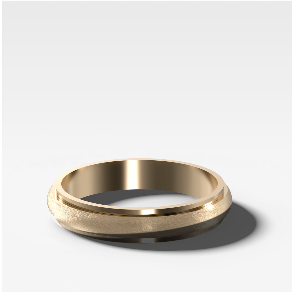 Harper Stepped Edge Matte Wedding Band 4mm