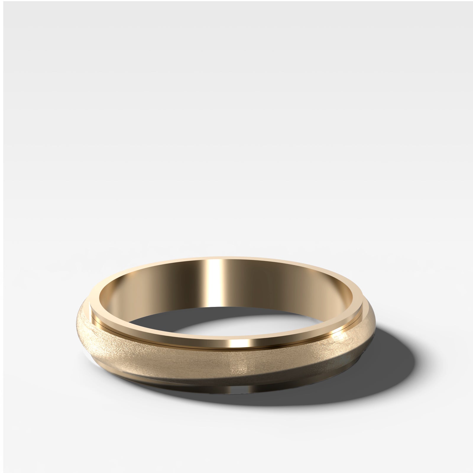 Harper Stepped Edge Matte Wedding Band 4mm