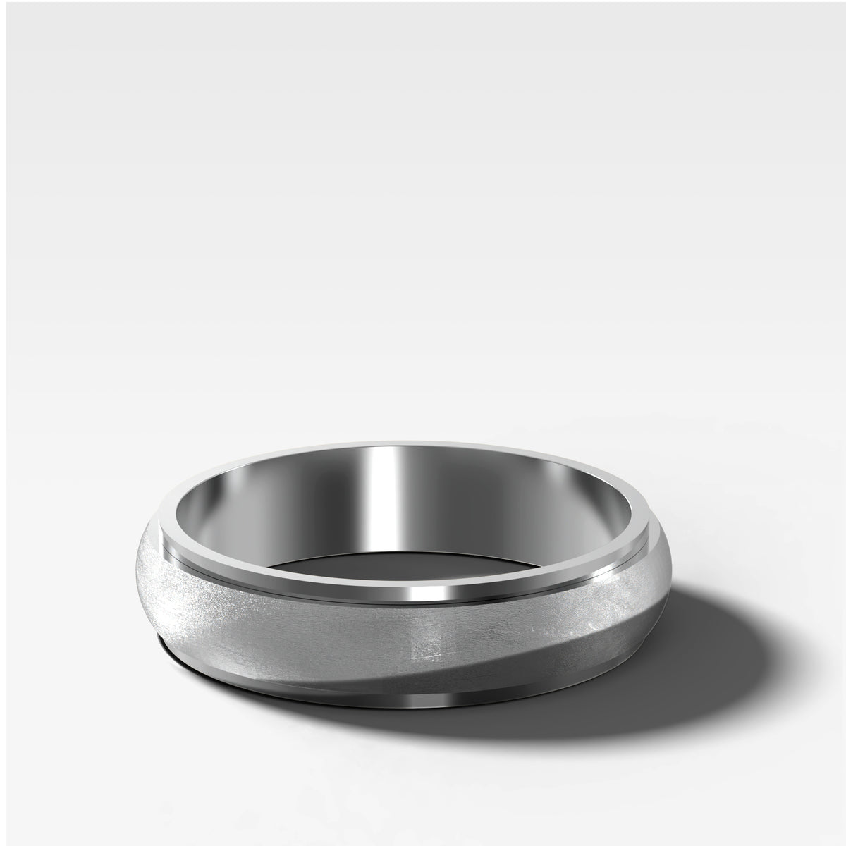 Harper Stepped Edge Matte Wedding Band 5mm