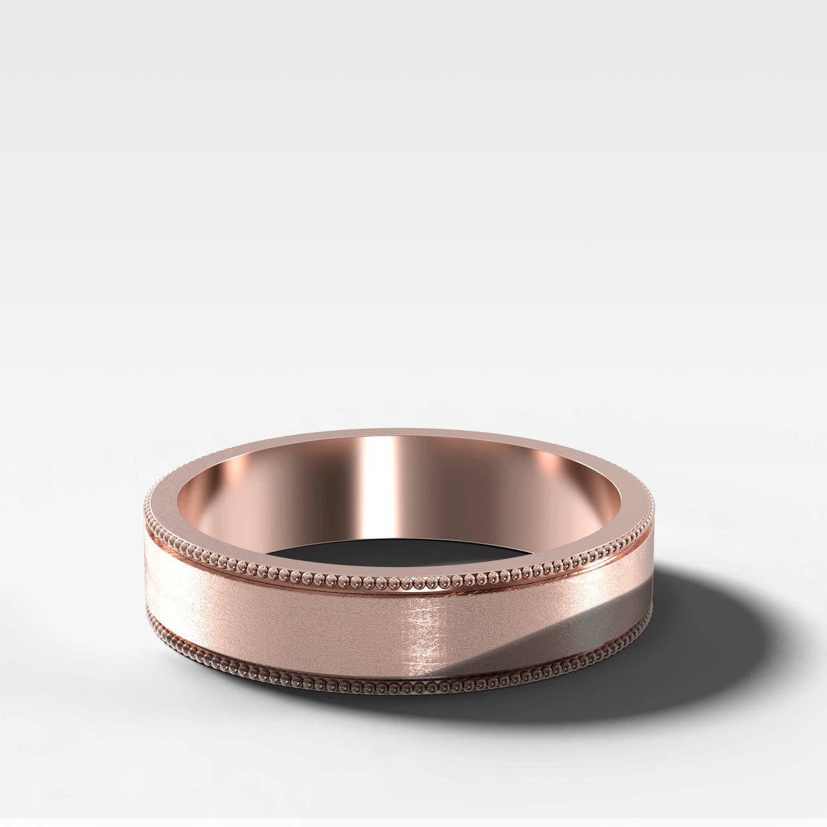 Finest Milgrain Matte Wedding Band 5mm