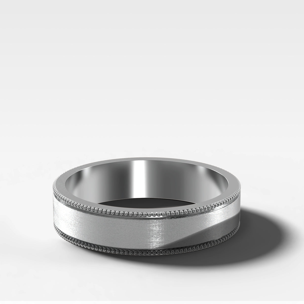 Finest Milgrain Matte Wedding Band 5mm