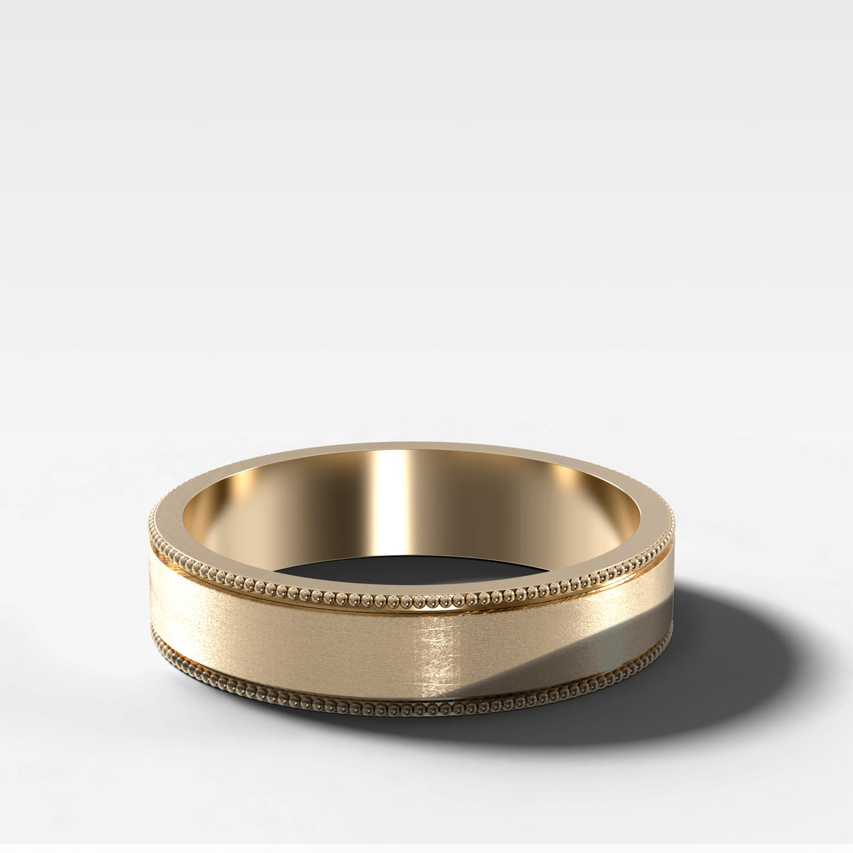 Finest Milgrain Matte Wedding Band 5mm