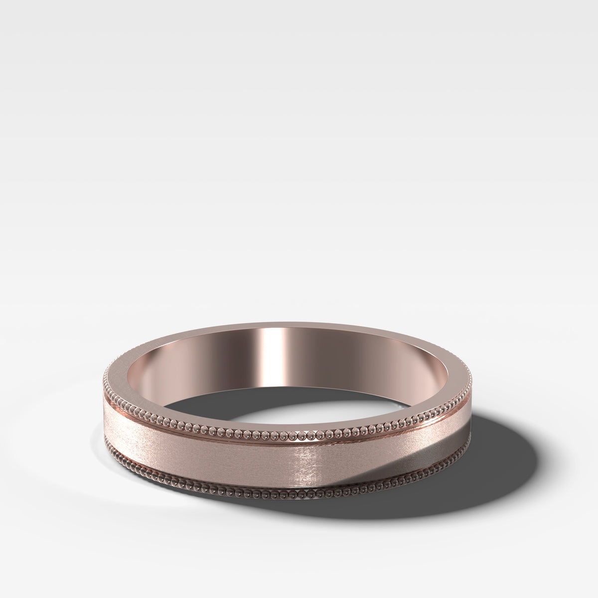 Finest Milgrain Matte Wedding Band 4mm