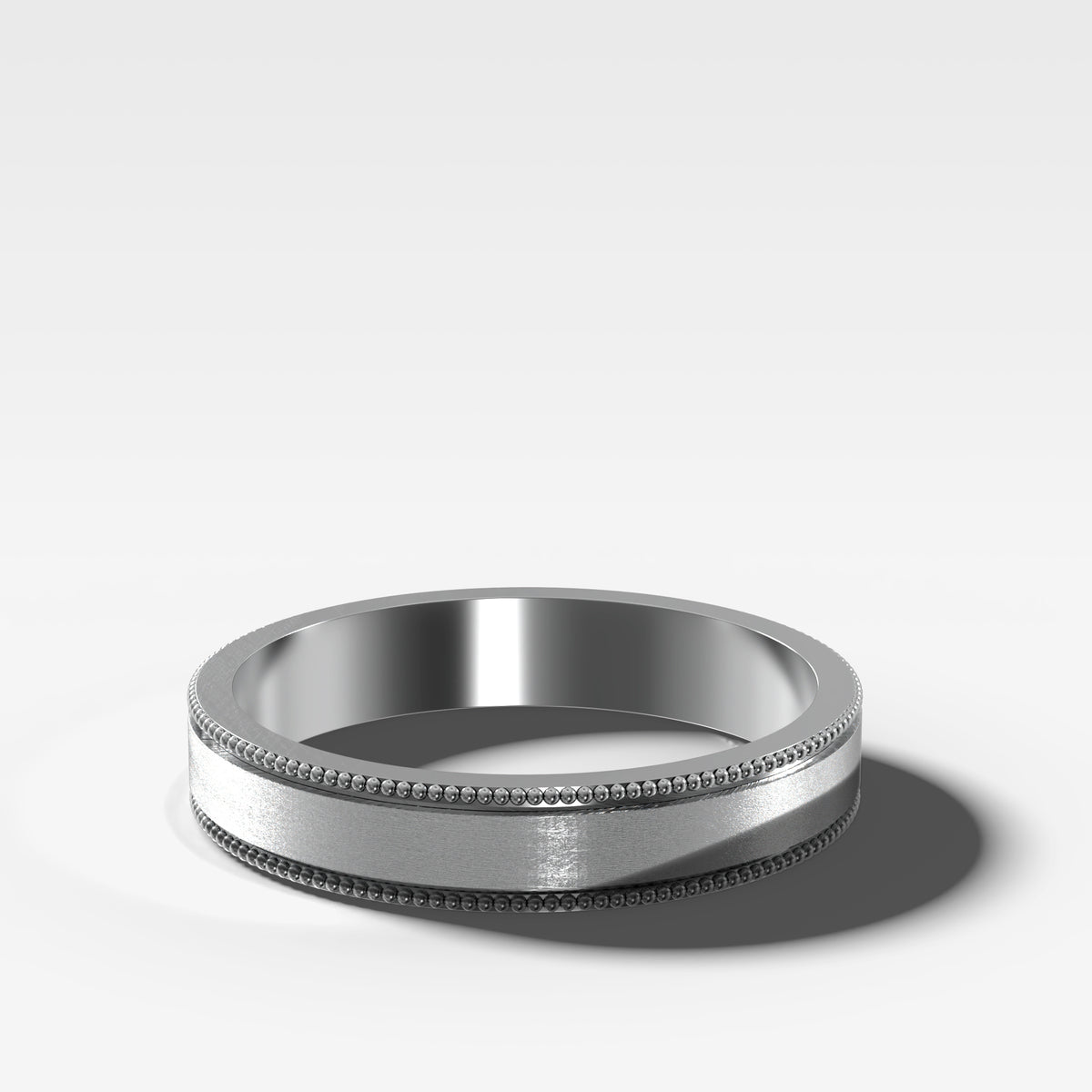 Finest Milgrain Matte Wedding Band 4mm