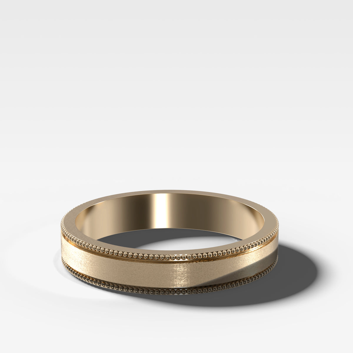 Finest Milgrain Matte Wedding Band 4mm