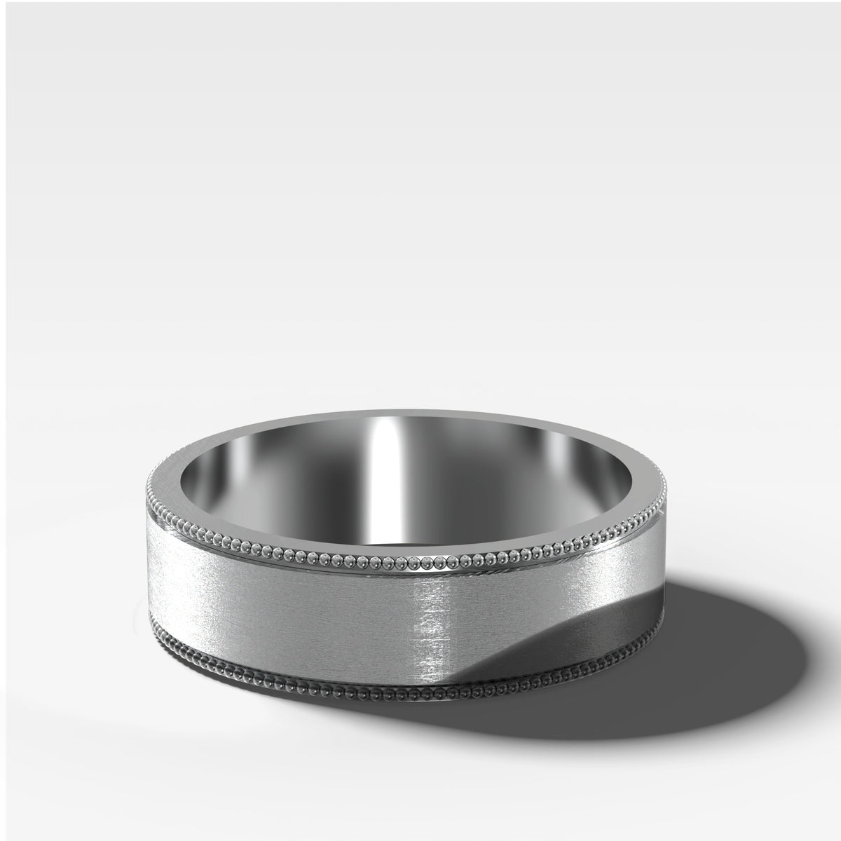 Finest Milgrain Matte Wedding Band 6mm