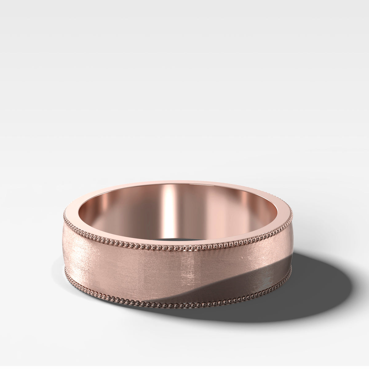 Harper Milgrain Matte Wedding Band 6mm