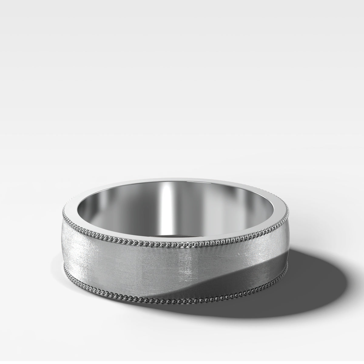 Harper Milgrain Matte Wedding Band 6mm