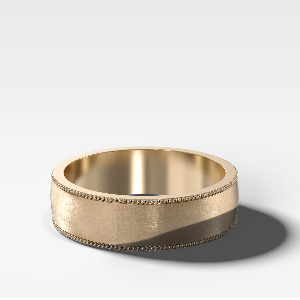 Harper Milgrain Matte Wedding Band 6mm