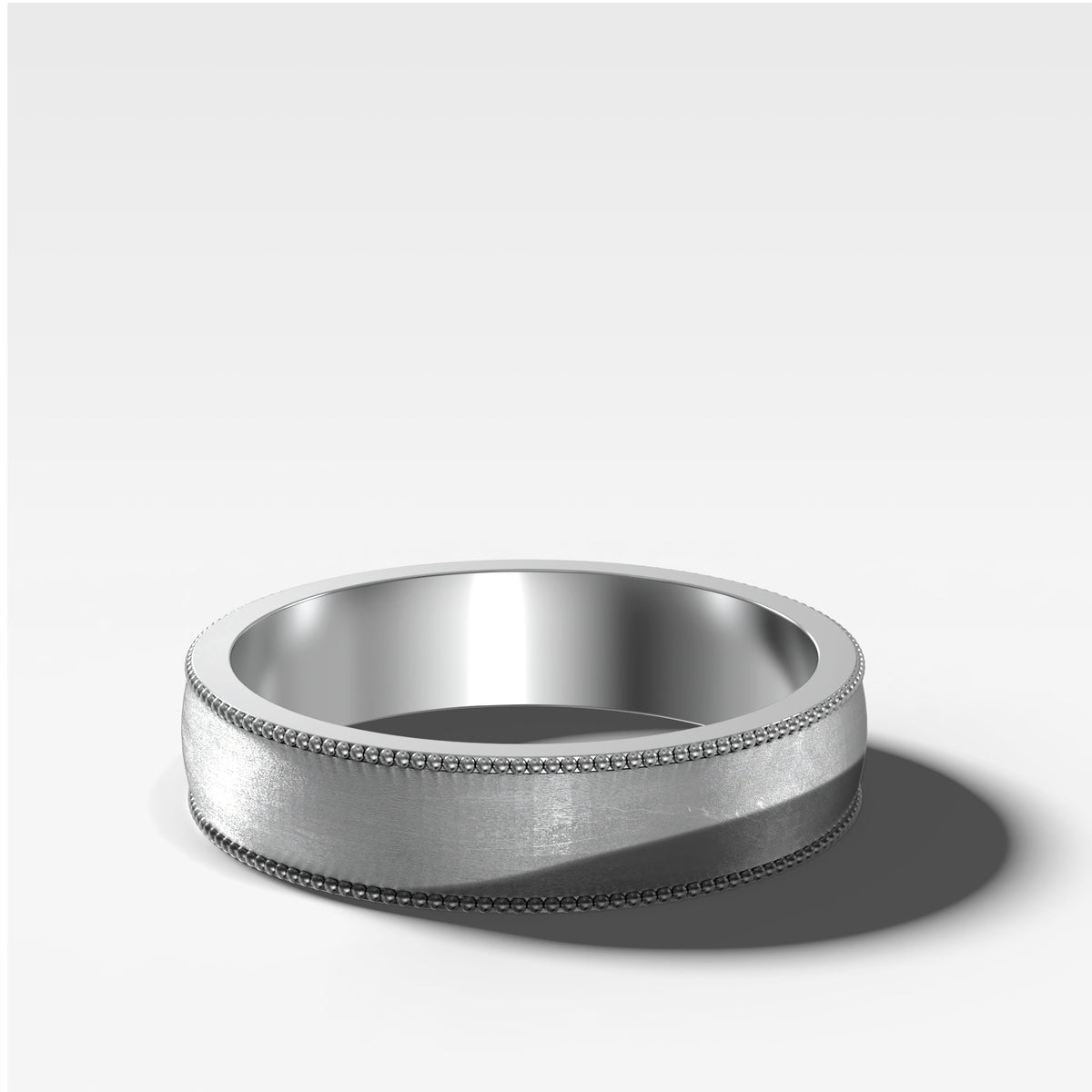 Harper Milgrain Matte Wedding Band 5mm