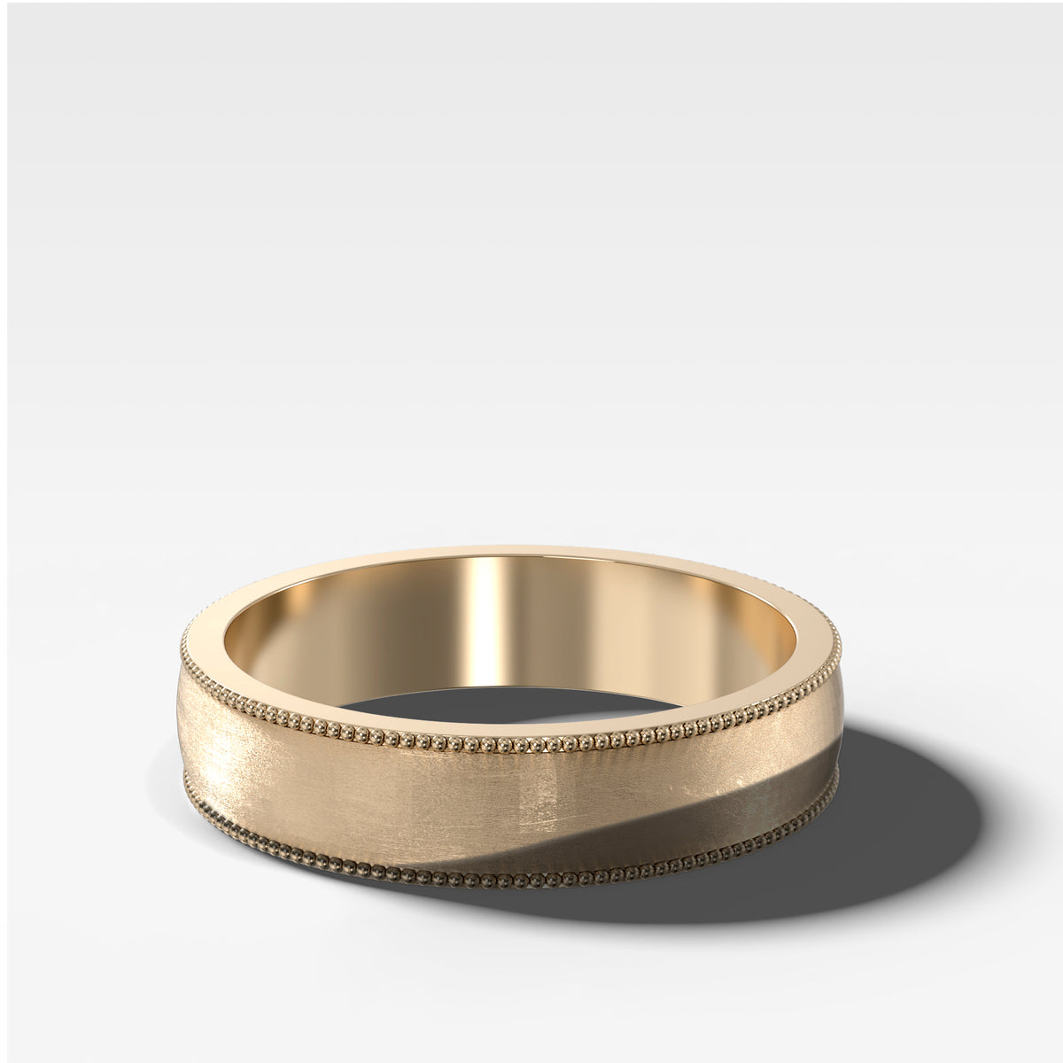 Harper Milgrain Matte Wedding Band 5mm