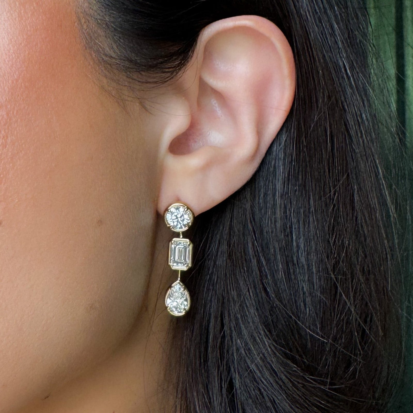 6 CTW Club Trio Mixed Shape Drop Earrings No. 1 - GOODSTONE