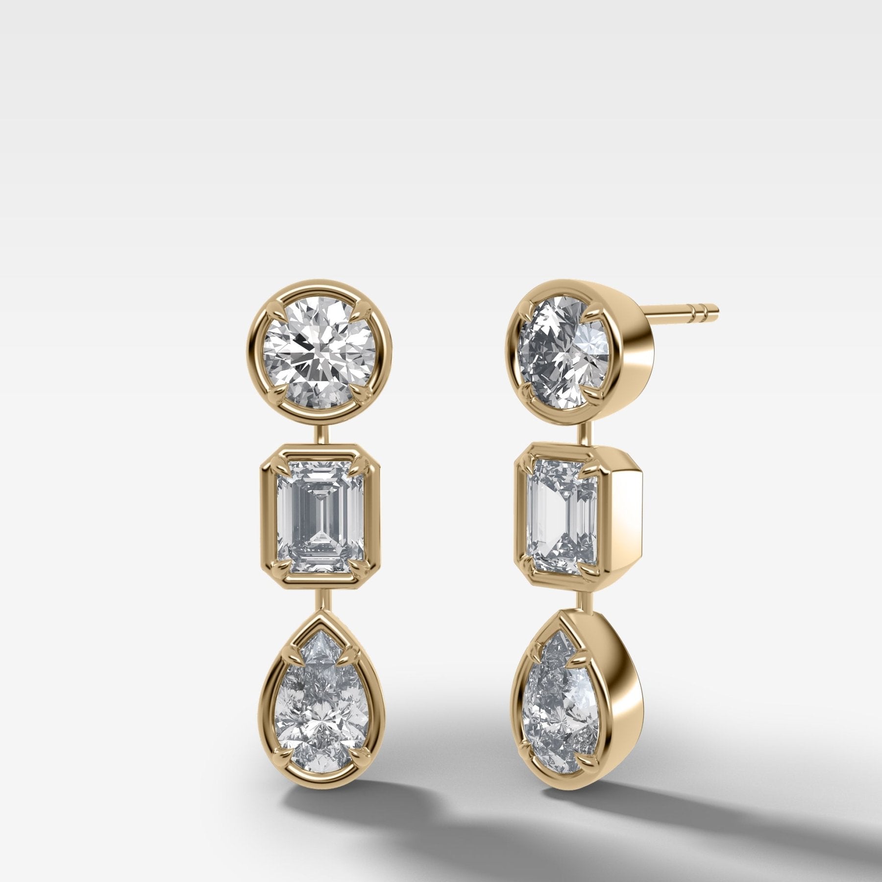 6 CTW Club Trio Mixed Shape Drop Earrings No. 1 - GOODSTONE