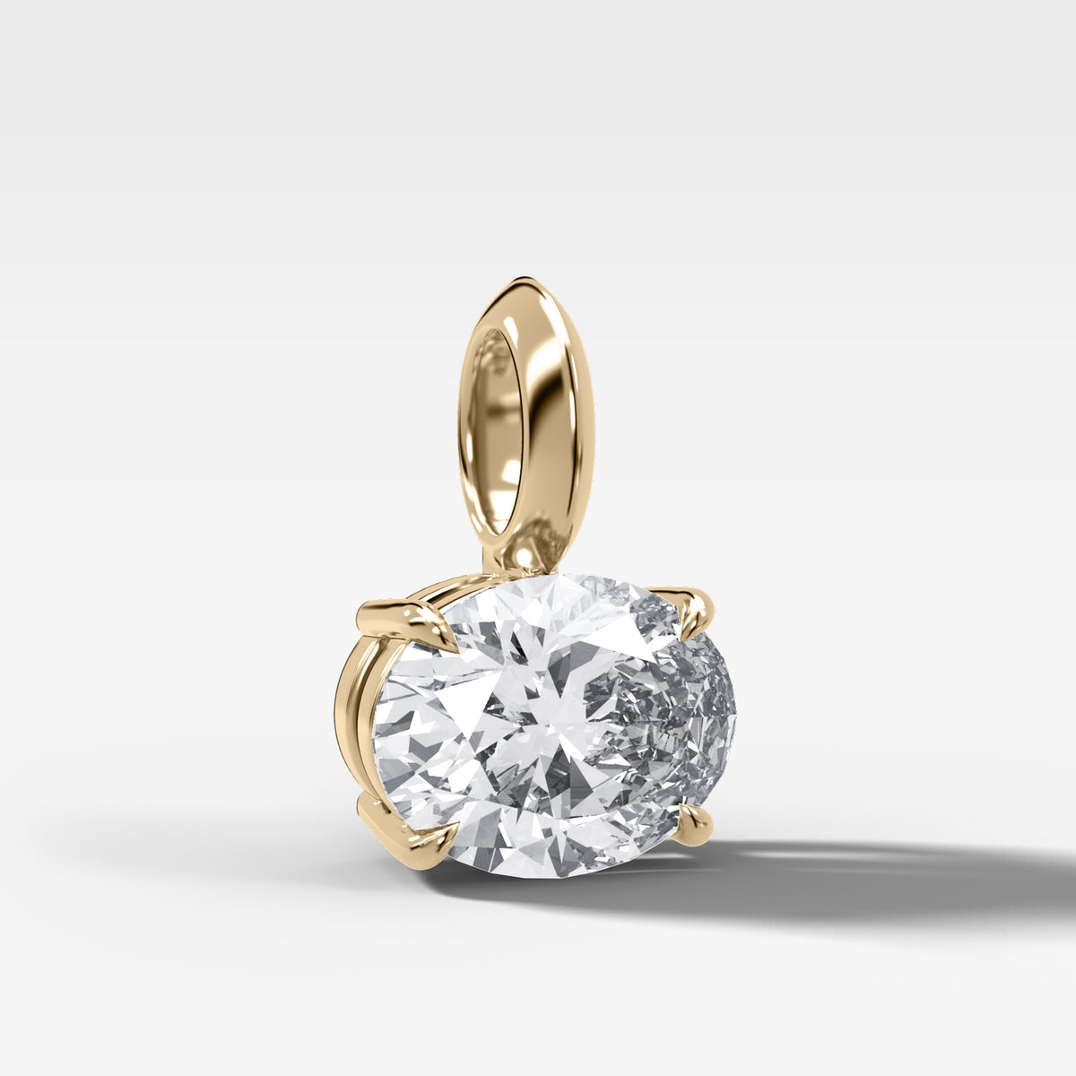 Classic East West Oval Attachable Diamond Pendant