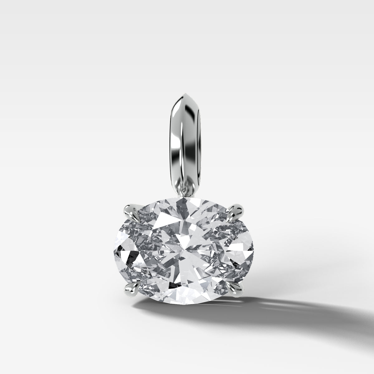 Classic East West Oval Attachable Diamond Pendant