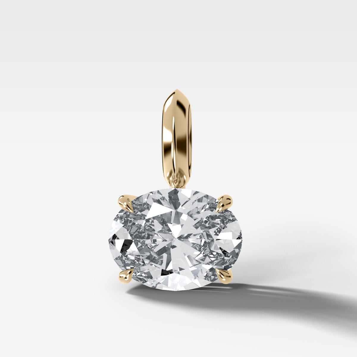 Classic East West Oval Attachable Diamond Pendant