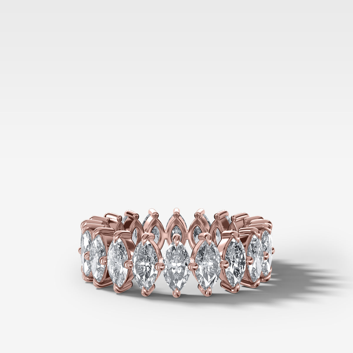 Compass-Set Eternity Band with Marquise Cut Diamonds