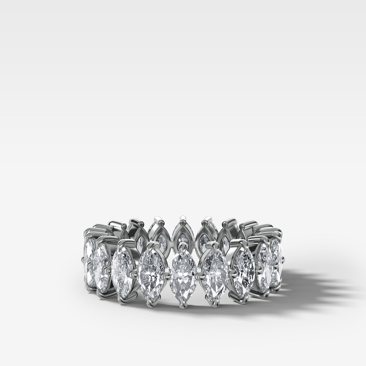 Compass-Set Eternity Band with Marquise Cut Diamonds