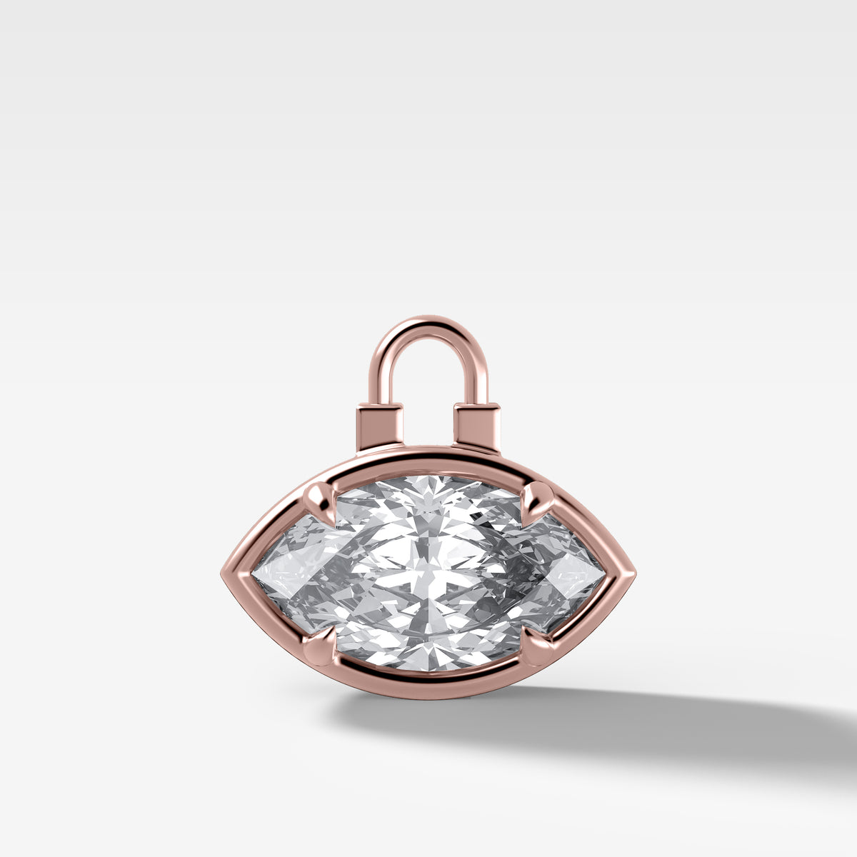 Colgante de diamantes acoplable Club Lock East West Marquise