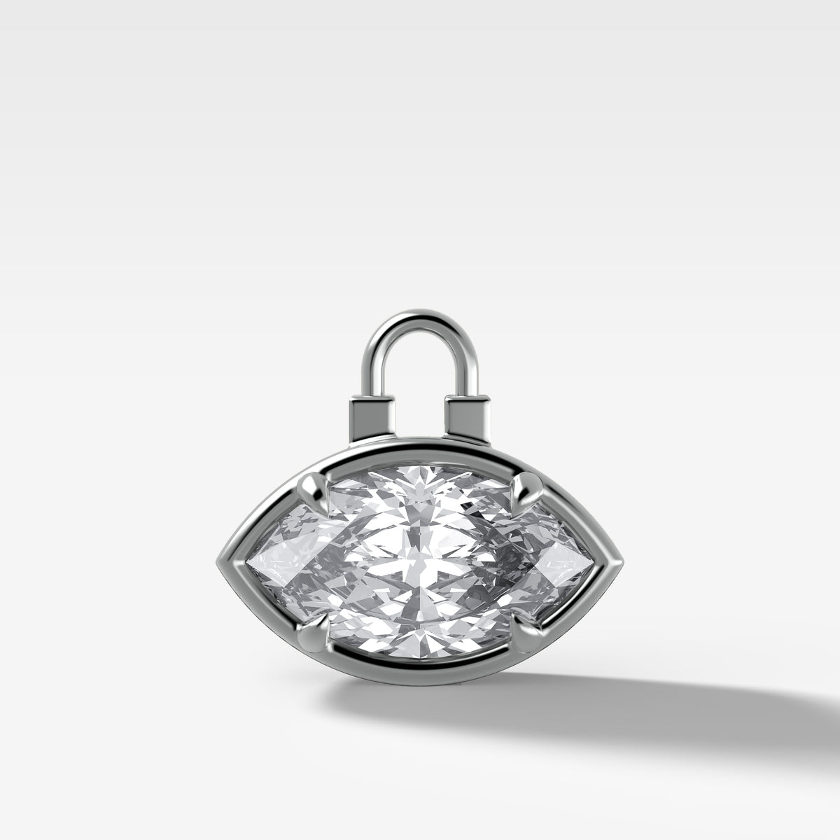 Colgante de diamantes acoplable Club Lock East West Marquise