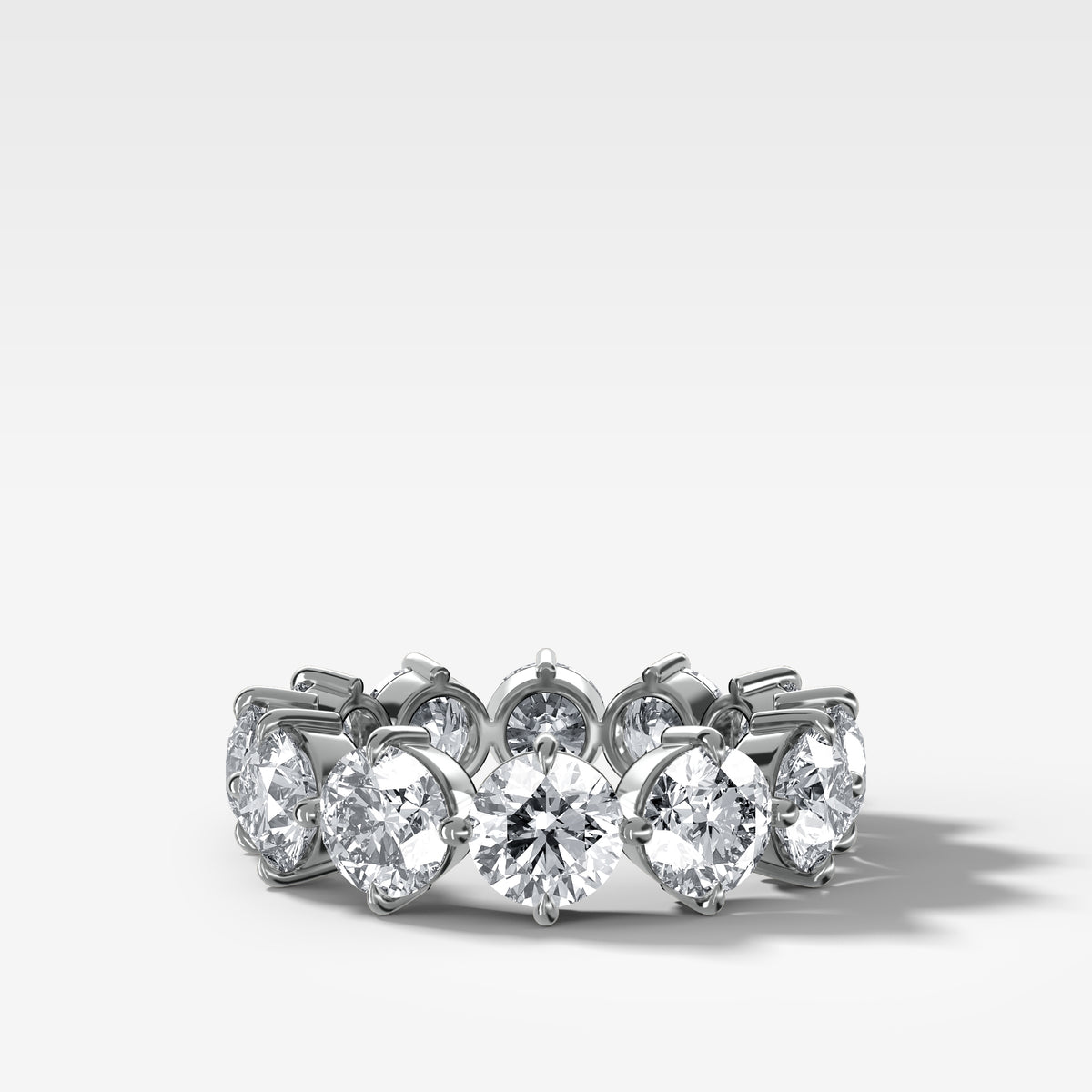 Compass-Set Eternity Band with Round Cut Diamonds