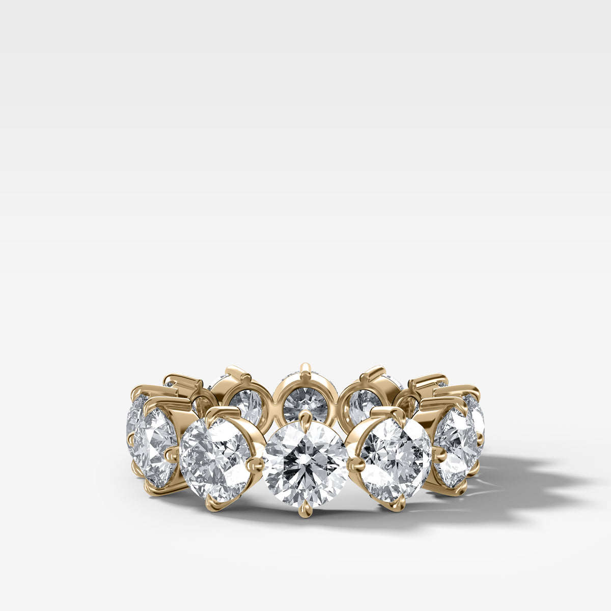 Compass-Set Eternity Band with Round Cut Diamonds