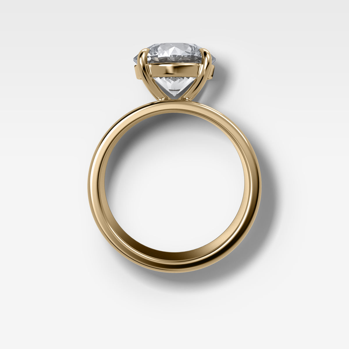 Finest Cigar Band Engagement Ring with Round Cut Diamond